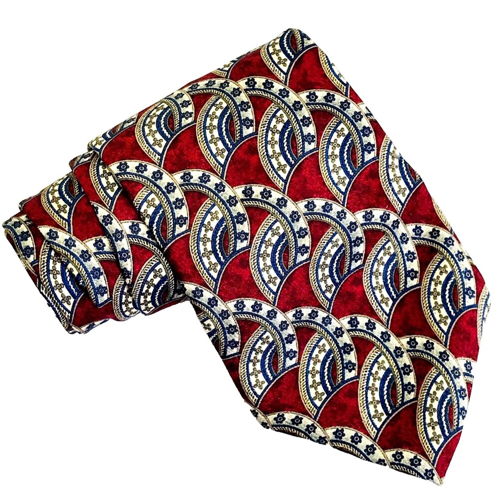 Metropolitan Museum of Art Tie Horseshoe Cross Star Western Cowboy Red Silk